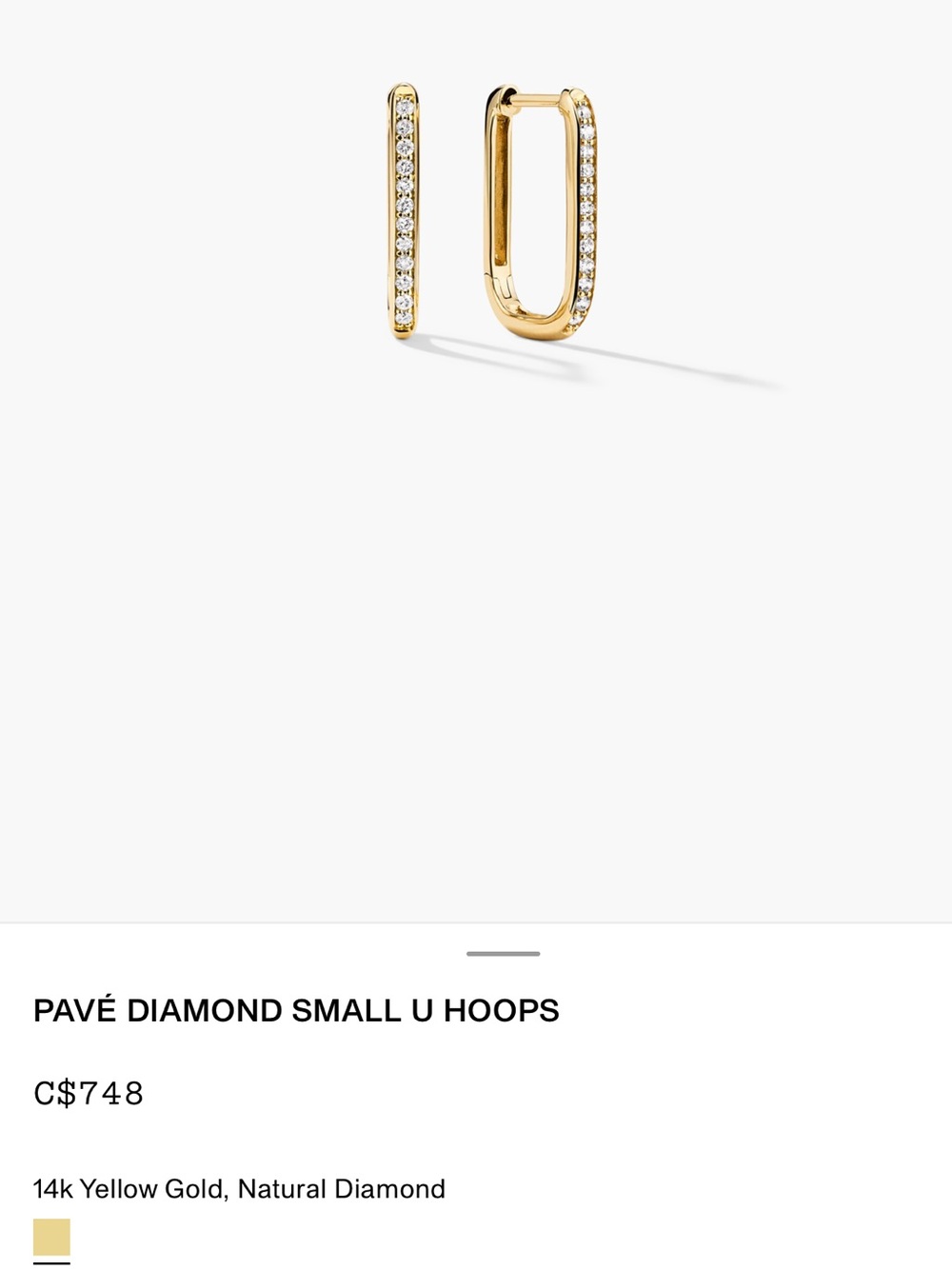 Mejuri PAVÉ DIAMOND SMALL U HOOPS